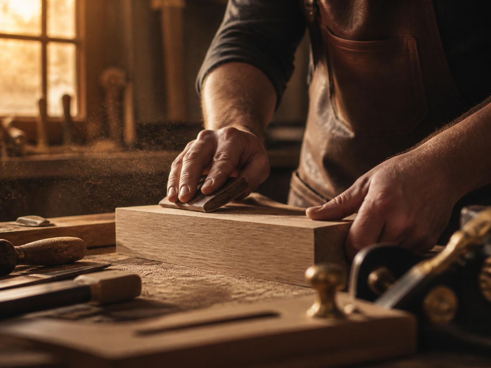 Premium hardwood being prepared in the workshop